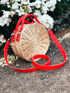 CORAL VEGAN STRAW bag