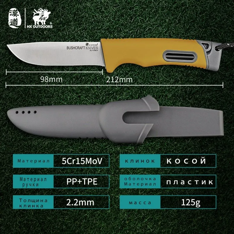 Couteau de bushcraft / survie en acier inoxydable lame 5CR15MOV HX - Bushcraft Knives