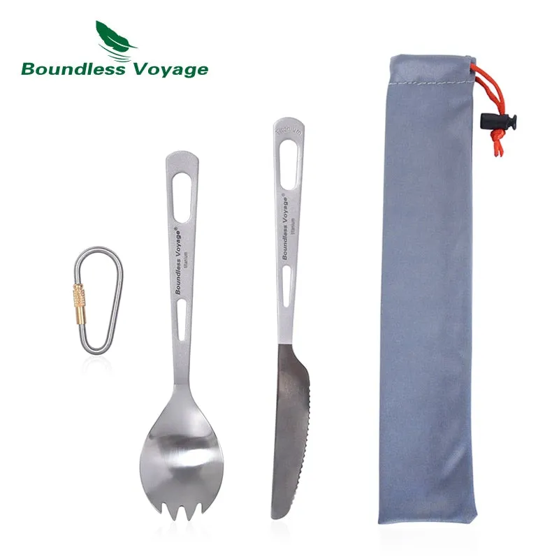 Couverts de camping en titane d'excellente qualité Boundless Voyage - Titanium cut'ery Set