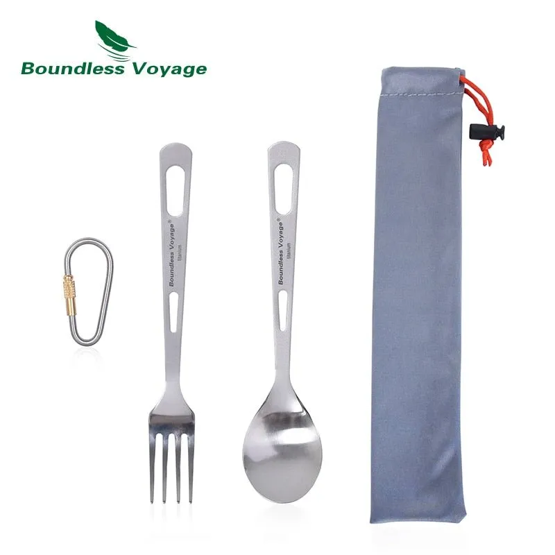 Couverts de camping en titane d'excellente qualité Boundless Voyage - Titanium cut'ery Set