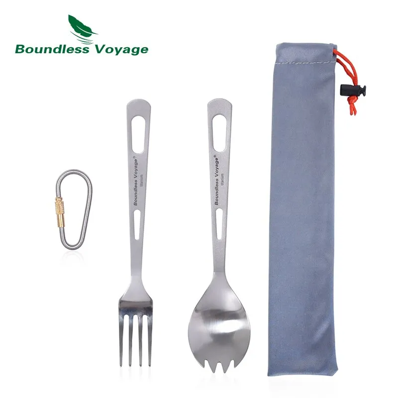 Couverts de camping en titane d'excellente qualité Boundless Voyage - Titanium cut'ery Set