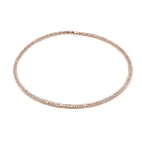 Crystal Mesh Station Choker Rose Gold Tone