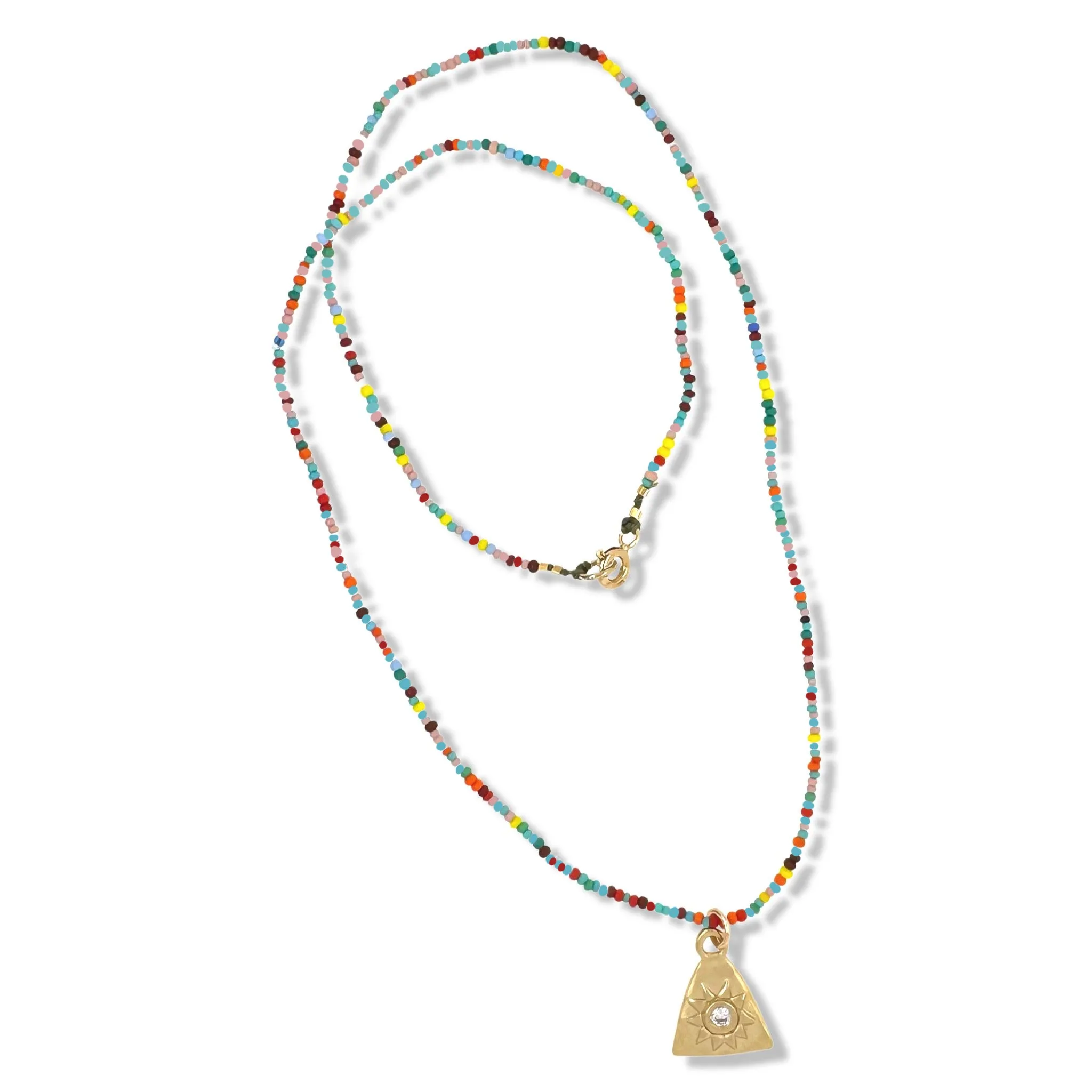 DANNI NECKLACE IN GOLD ON MULTI COLOR BEADS