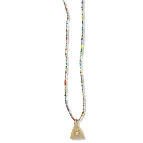 DANNI NECKLACE IN GOLD ON MULTI COLOR BEADS