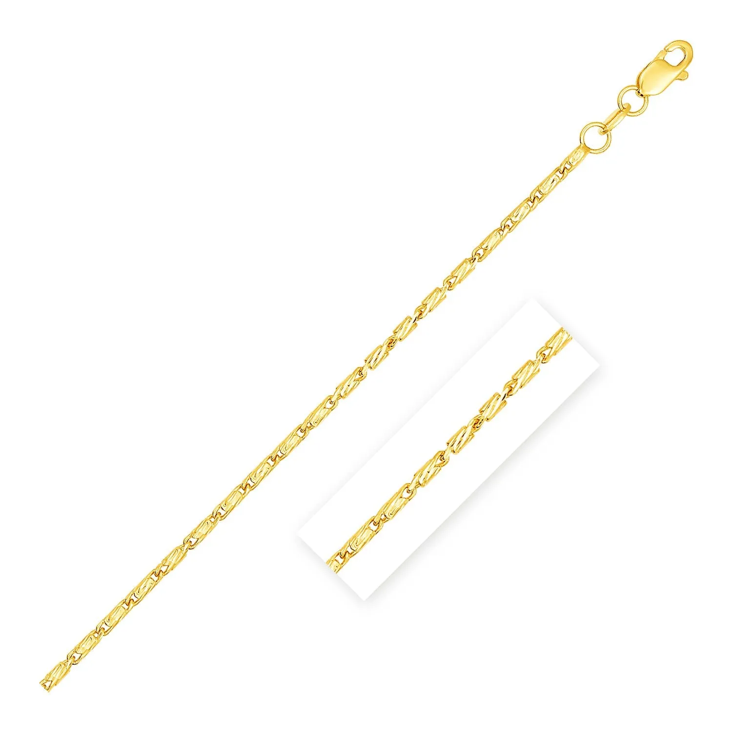 Diamond Cut Fancy Links Pendant Chain in 14k Yellow Gold (1.5mm)-rx63888-20