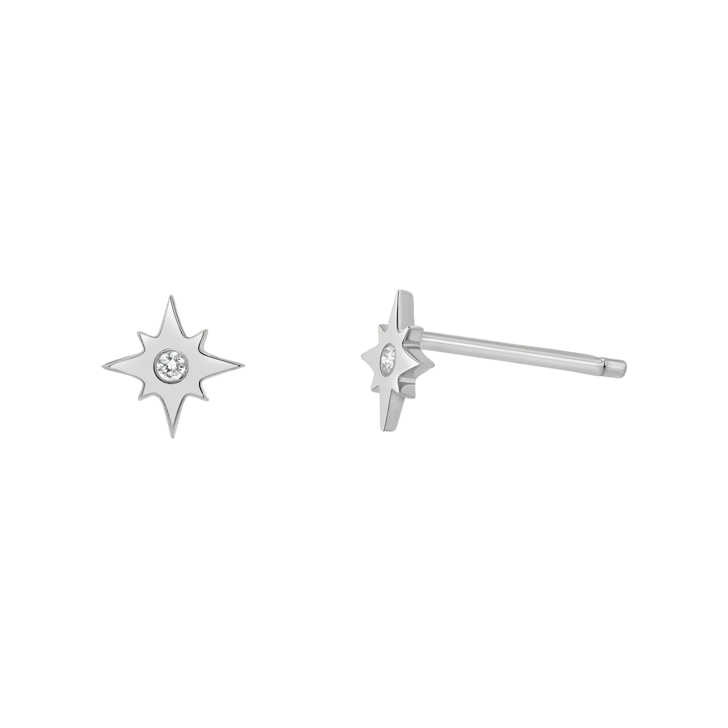 Diamond Starburst Stud Earrings