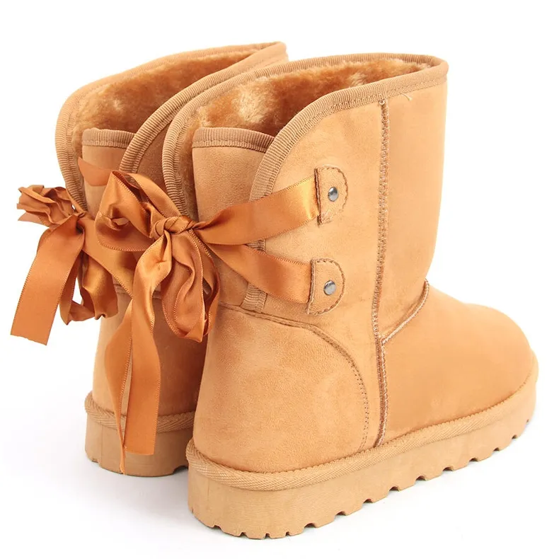 Emusy snow boots with Stella Camel bows brown