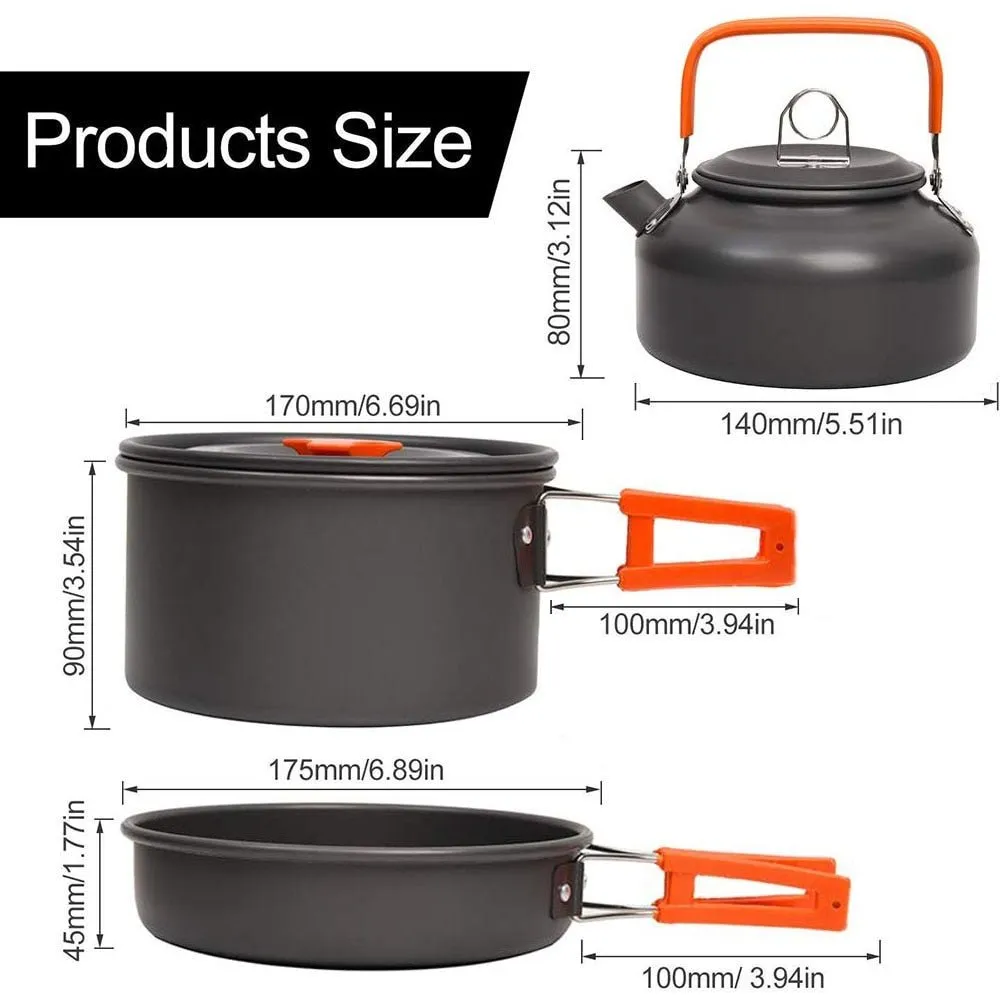 Ensemble kit de cuisine popote camping en aluminium LISM - Outdoor kit