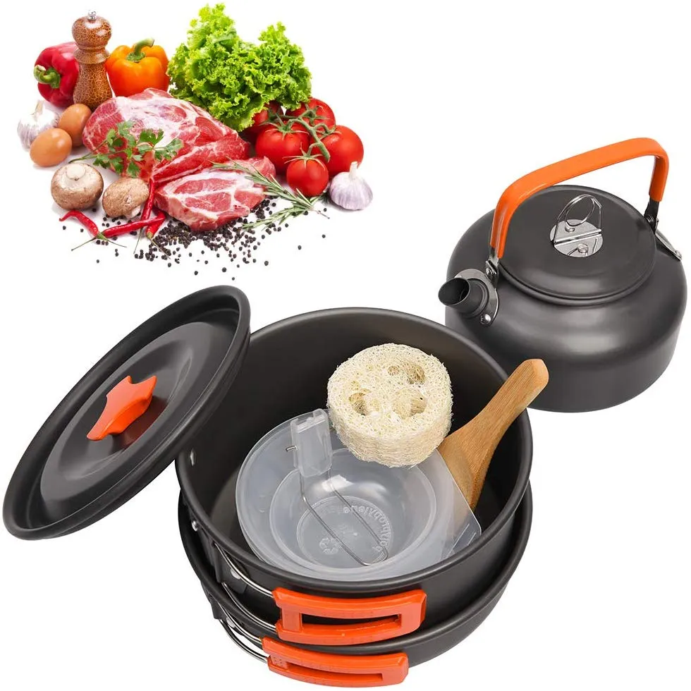 Ensemble kit de cuisine popote camping en aluminium LISM - Outdoor kit