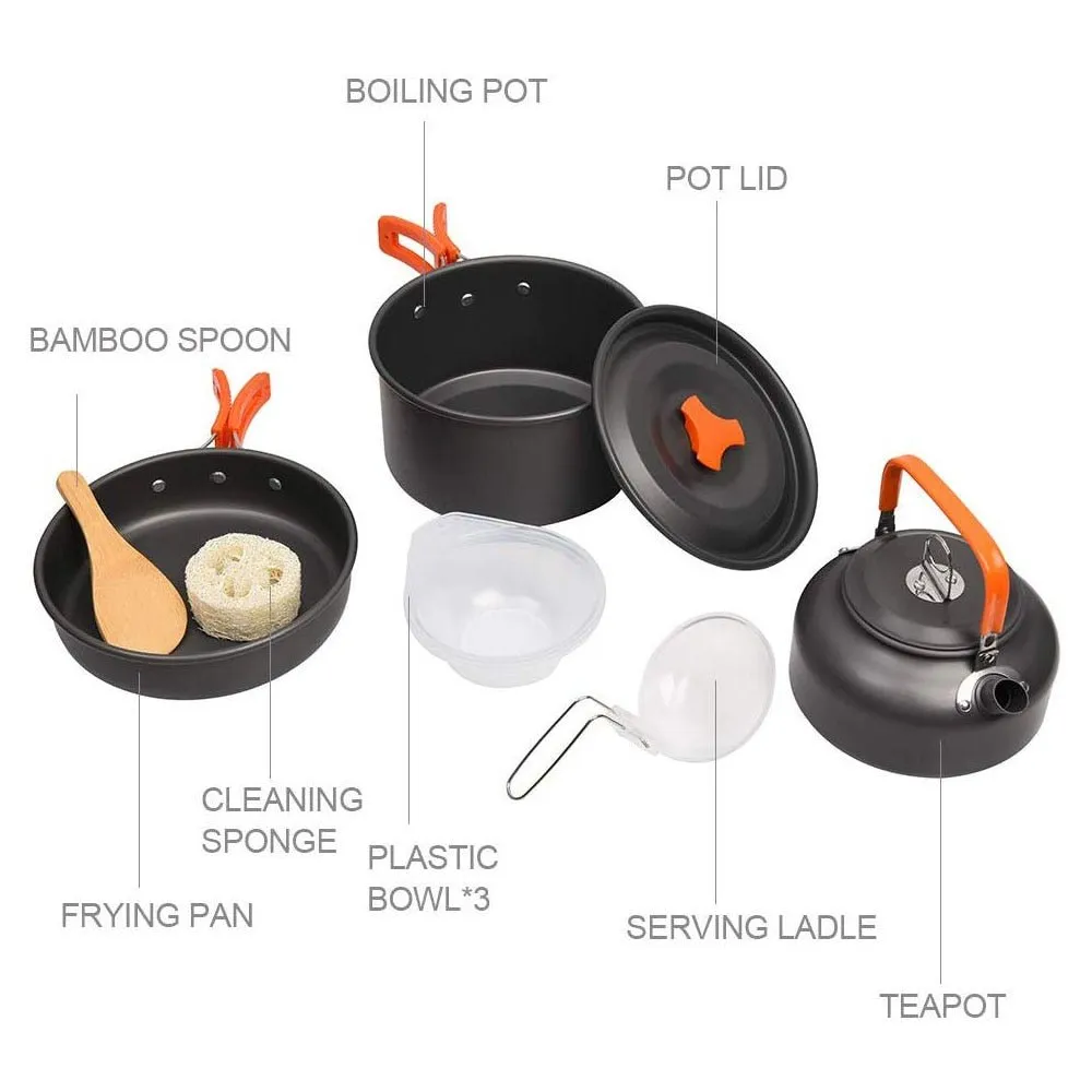 Ensemble kit de cuisine popote camping en aluminium LISM - Outdoor kit