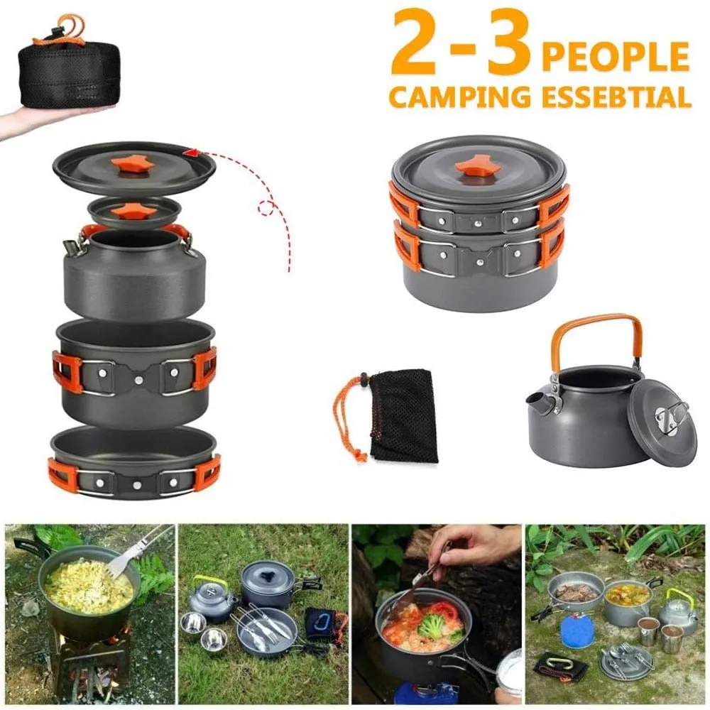 Ensemble kit de cuisine popote camping en aluminium LISM - Outdoor kit