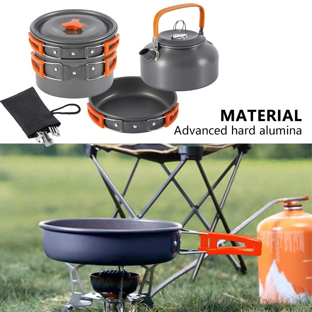 Ensemble kit de cuisine popote camping en aluminium LISM - Outdoor kit