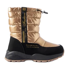 Evento Taziano metallic insulated high snow boots golden