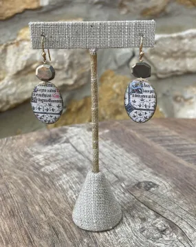 Folkloric Jewelry - Earrings - Victoria Dangles (Illuminated Manuscript) #E-VDB-IM