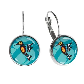 Francis Dick Hummingbird Dome Glass Earrings