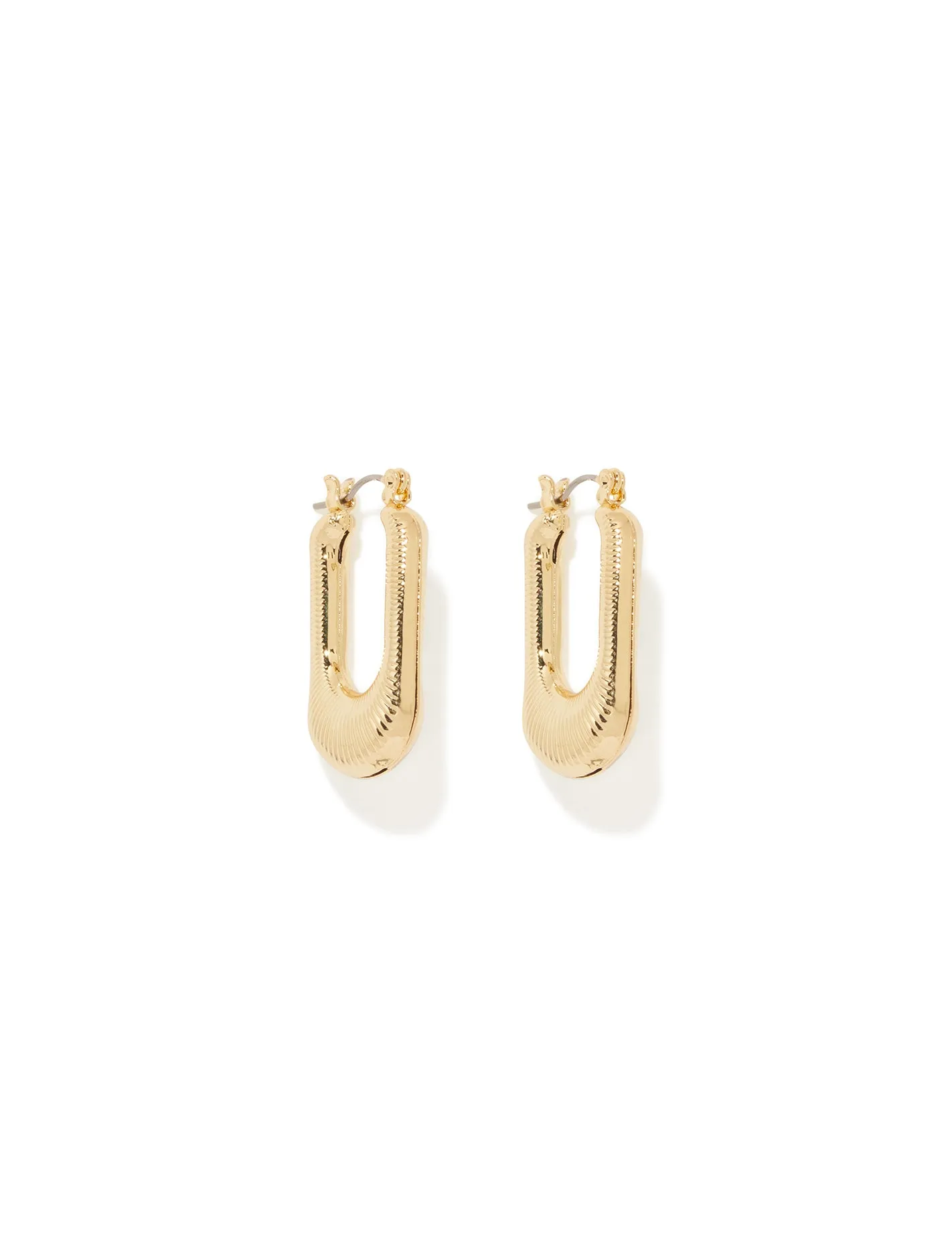 Gaze Gold Plated Drop Hoop Earrings