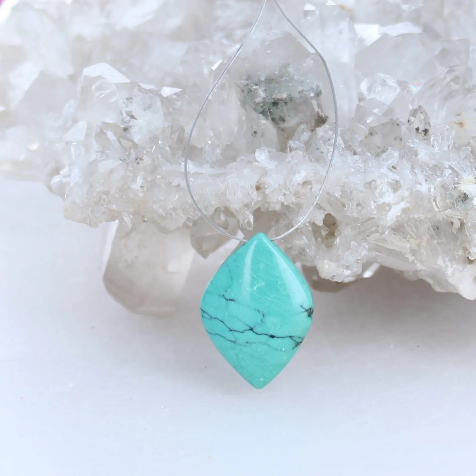 Gem HUBEI TURQUOISE Kite Shaped Pendant Component