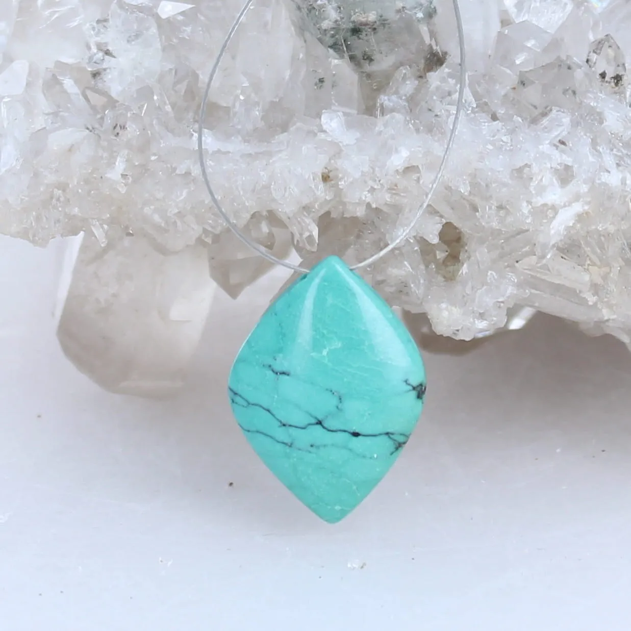 Gem HUBEI TURQUOISE Kite Shaped Pendant Component