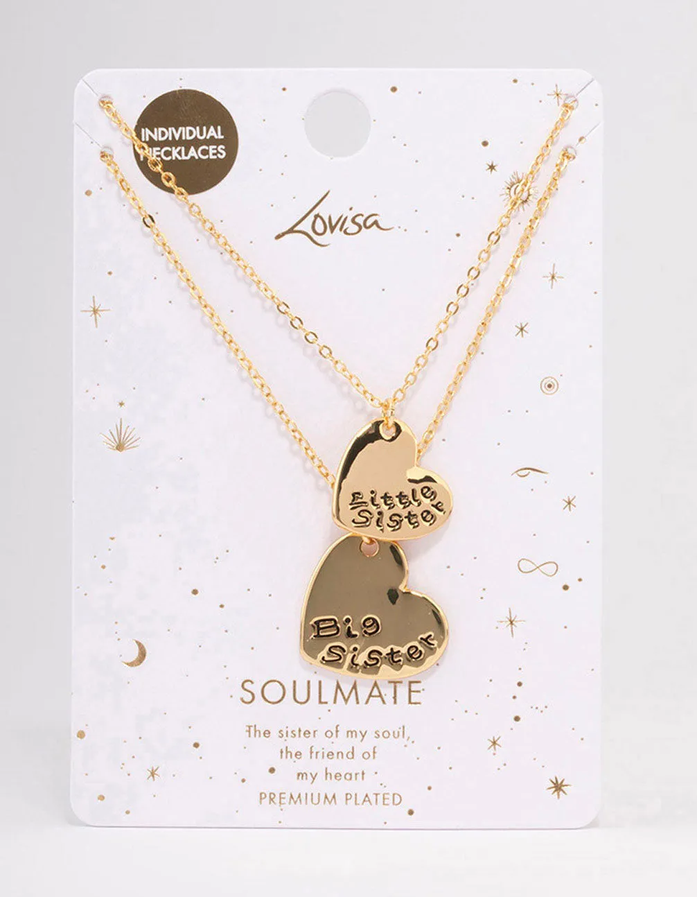 Gold Big Sister & Little Sister Necklace Pack