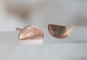 Gold Half Moon Stud Earrings