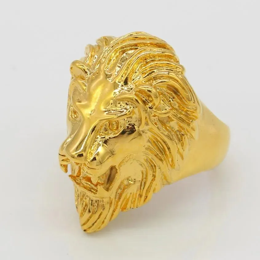 Gold Lion Rings For Men Gold Color -S4212986