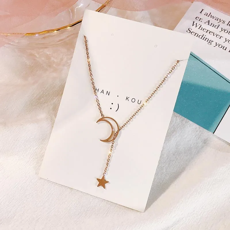 Gold Moon & Star Necklace