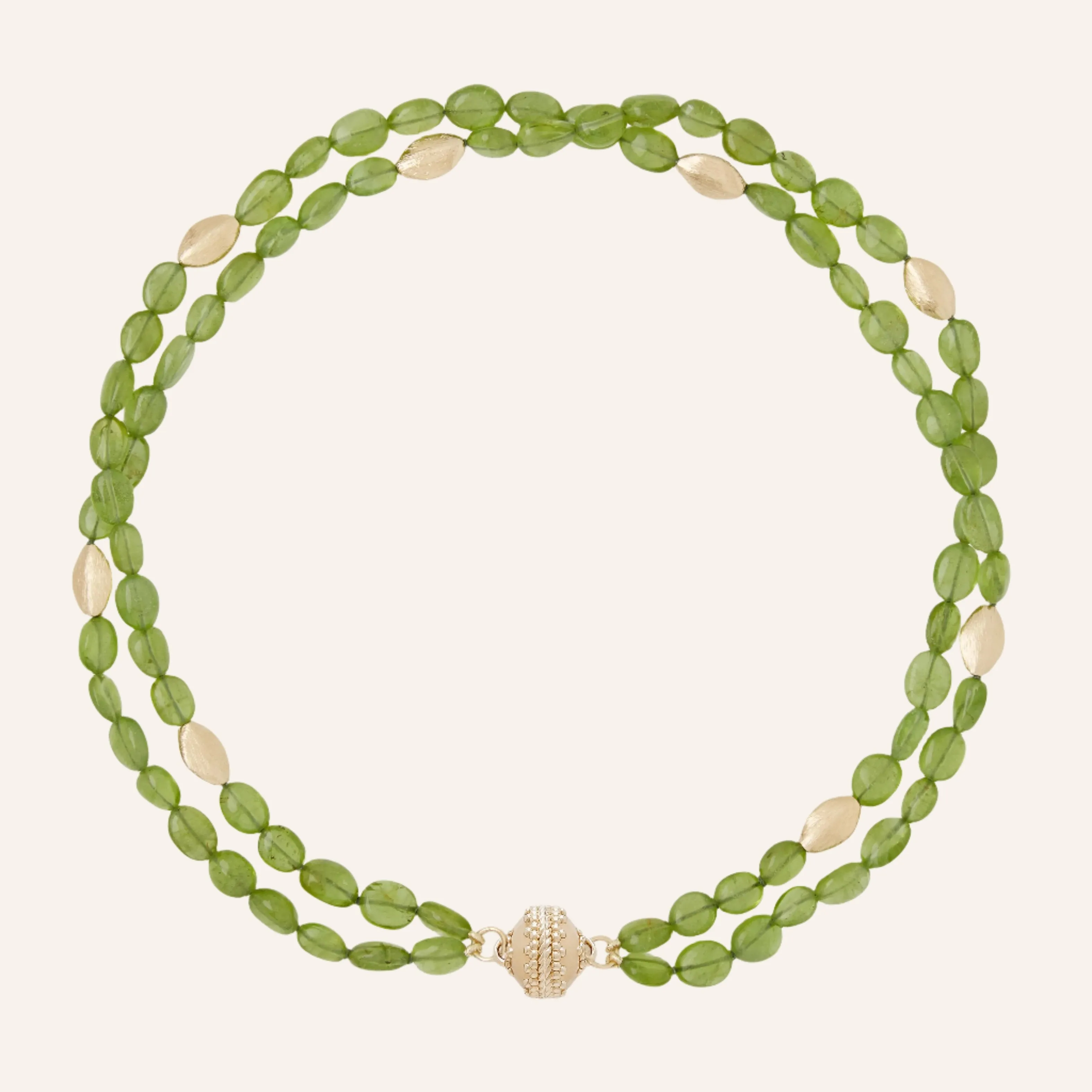 Gold Rush Peridot Double Strand Necklace