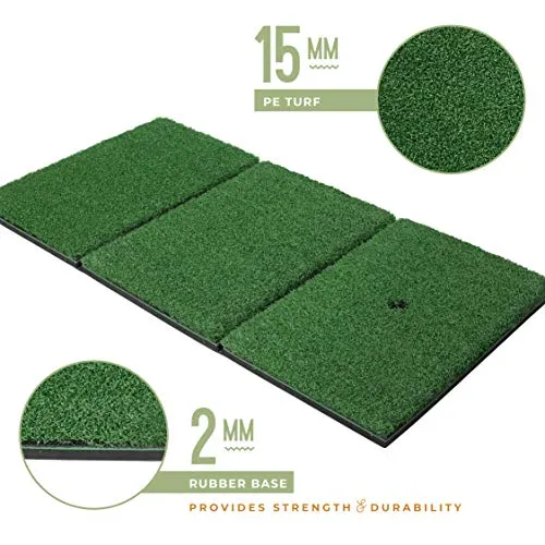 Golf Turf Grass Mat Foldable Practice Hitting Mat - 24x12 Golf Practice Mats