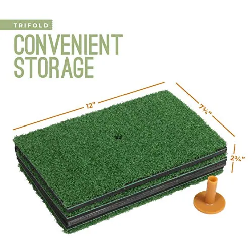 Golf Turf Grass Mat Foldable Practice Hitting Mat - 24x12 Golf Practice Mats