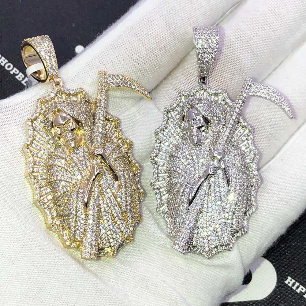 Grim Reaper VVS CZ Hip Hop Iced Out Pendant