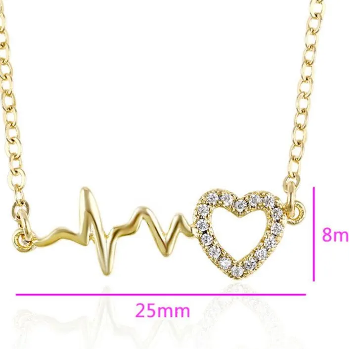 Heartbeat Necklace in Gold