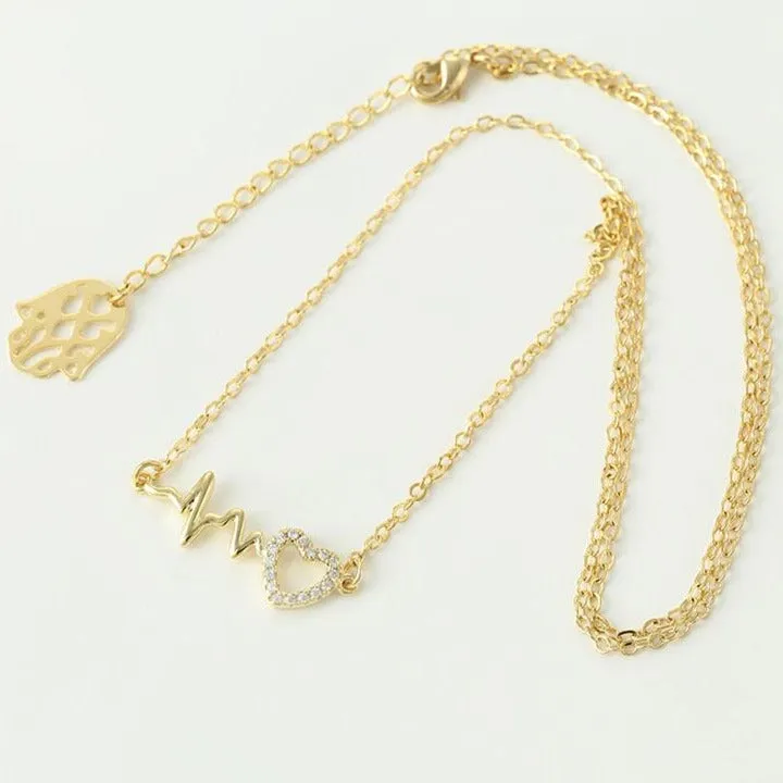 Heartbeat Necklace in Gold