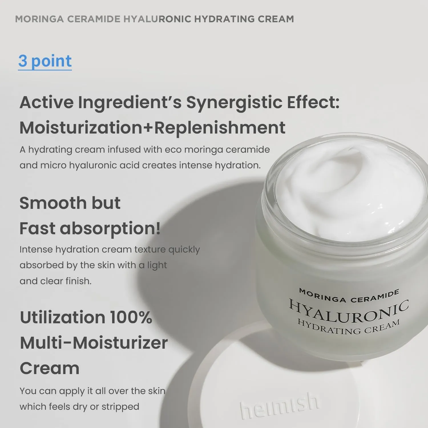 Heimish Moringa Ceramide Hyaluronic Hydrating Cream - 50ML