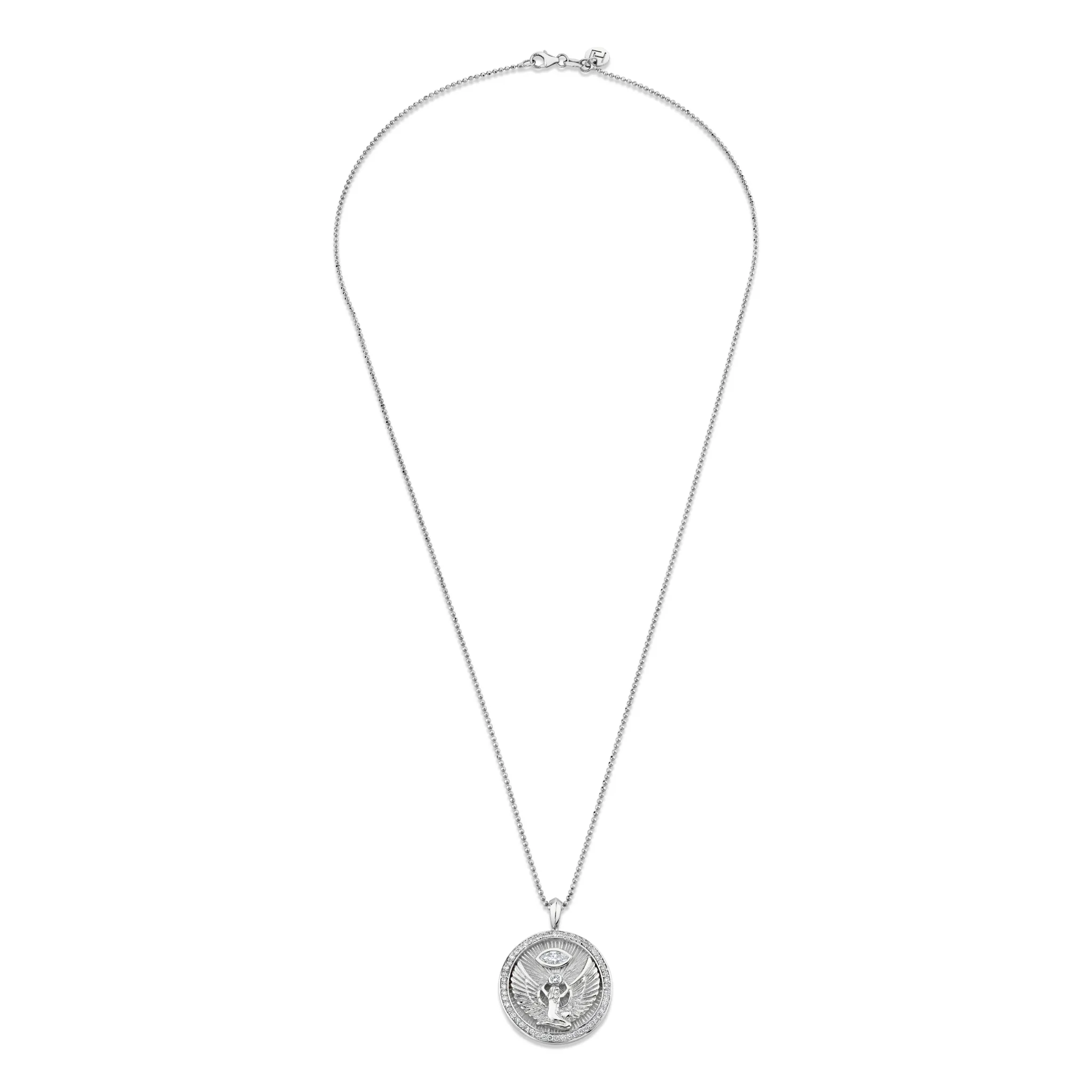 Isis Diamond Pavé Halo Coin Pendant