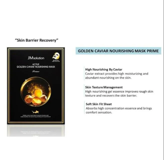 JM Solution Active Gold Caviar Nourishing Mask - 10 SHEETS