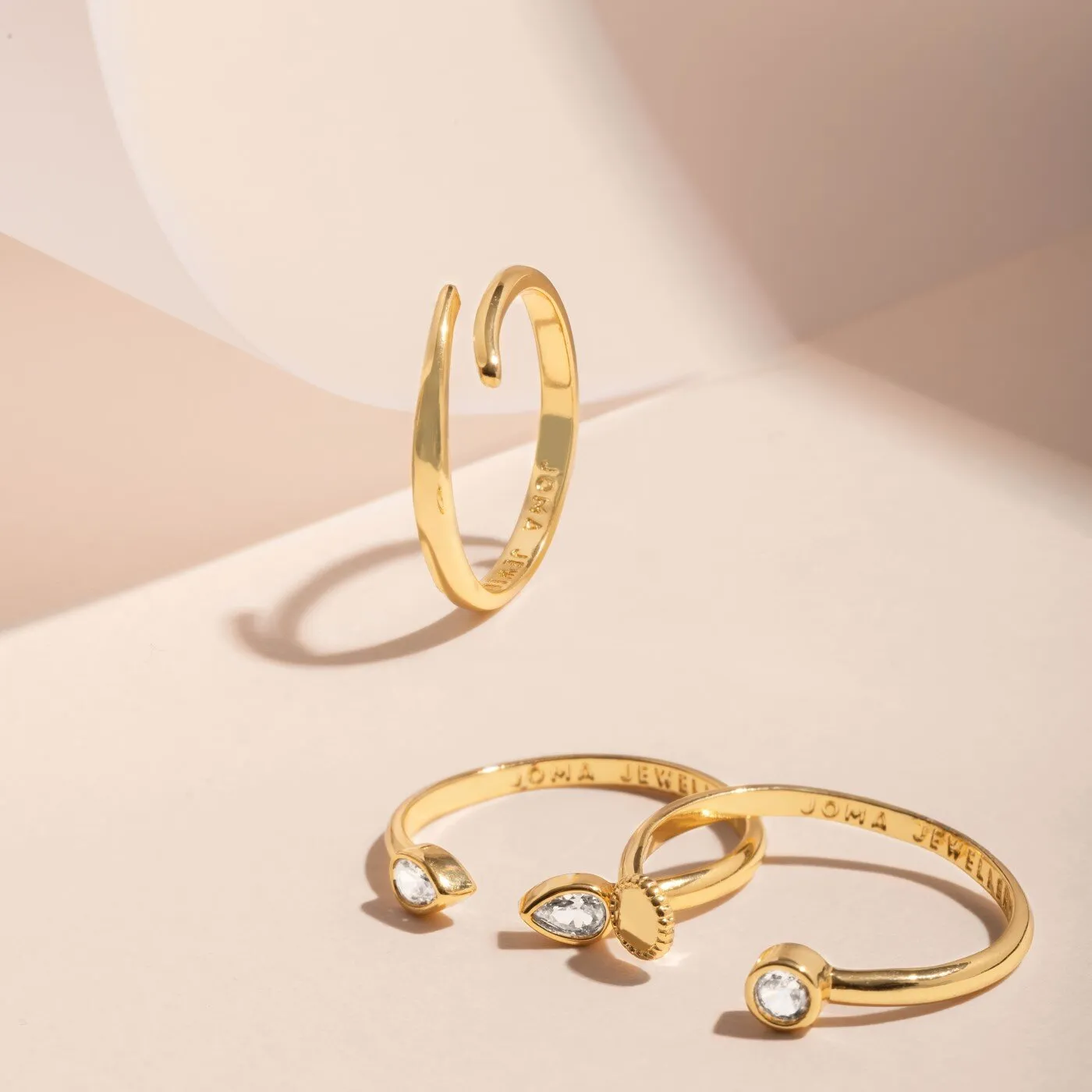 Joma Jewellery Stacks Of Style Gold Set Of 3 Rings