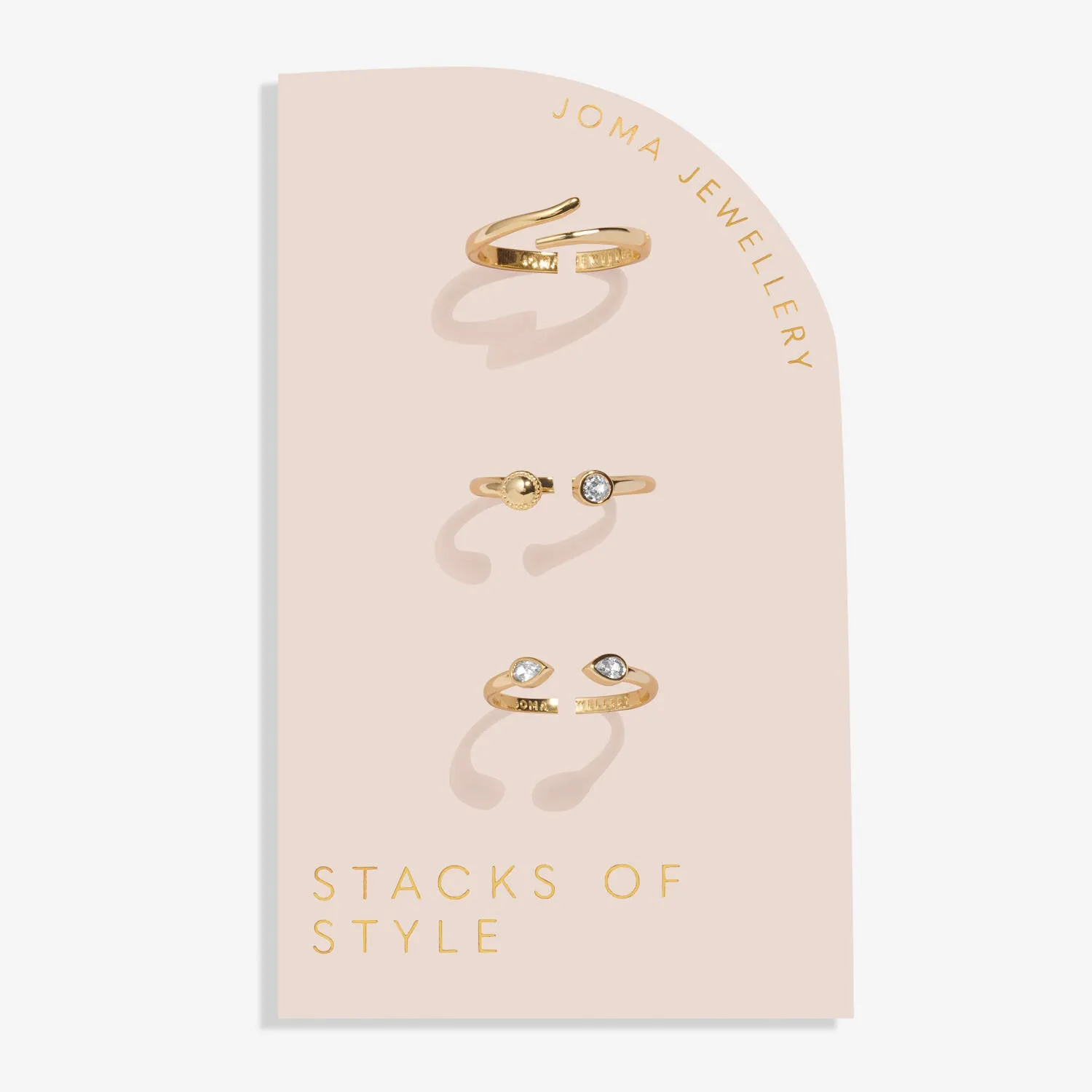 Joma Jewellery Stacks Of Style Gold Set Of 3 Rings