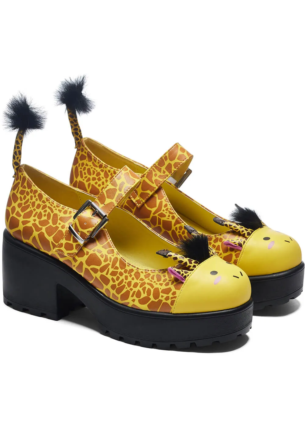 Koi Footwear Tira Grazing Giraffe Mary Janes Pumps Yellow