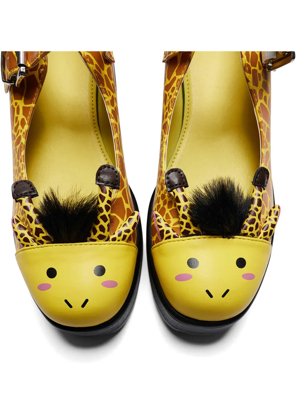 Koi Footwear Tira Grazing Giraffe Mary Janes Pumps Yellow