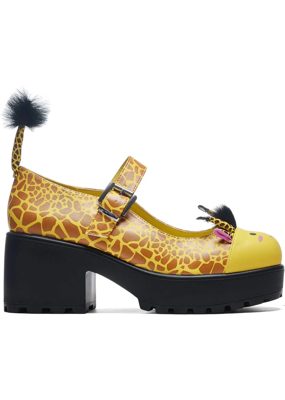 Koi Footwear Tira Grazing Giraffe Mary Janes Pumps Yellow