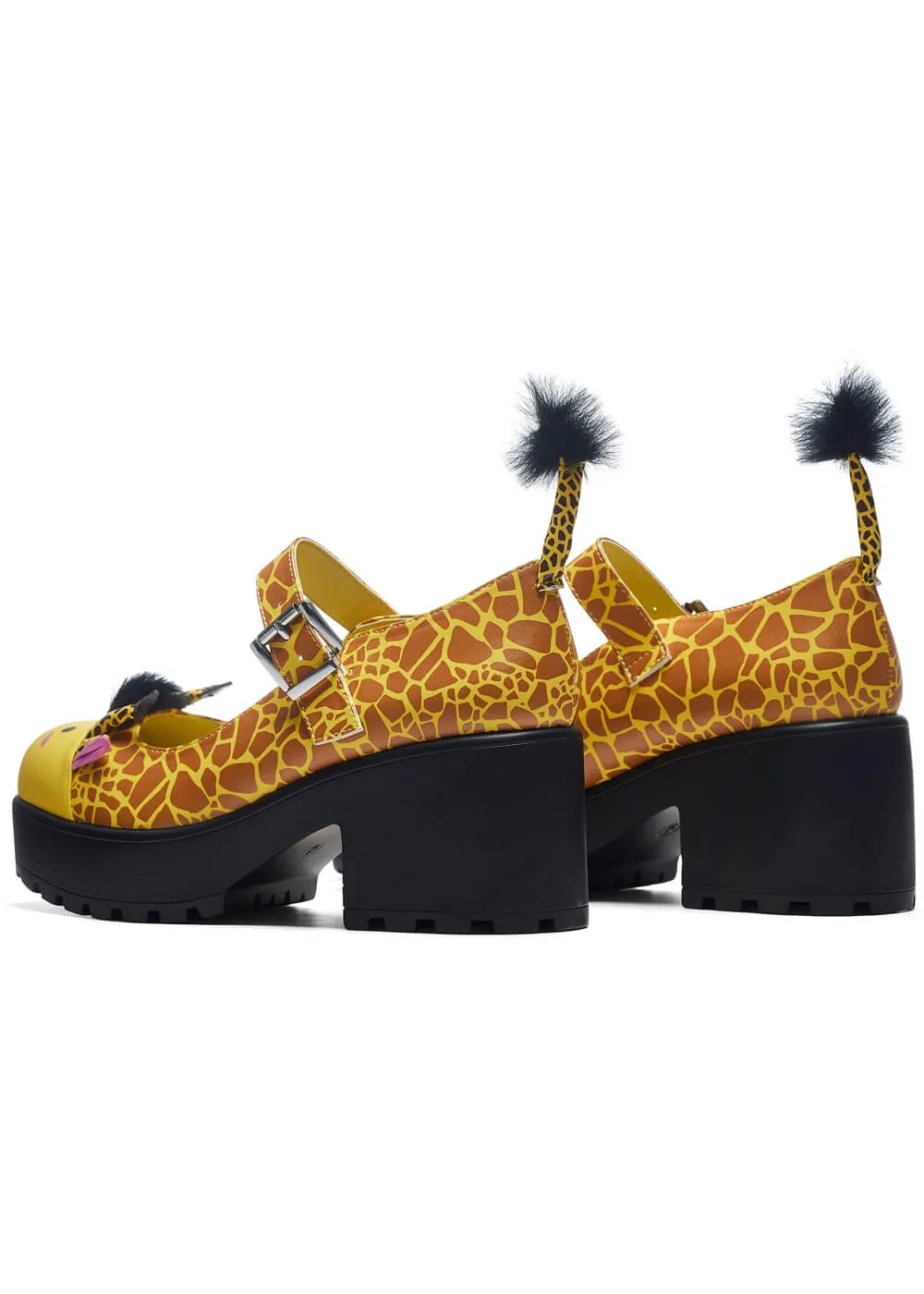 Koi Footwear Tira Grazing Giraffe Mary Janes Pumps Yellow