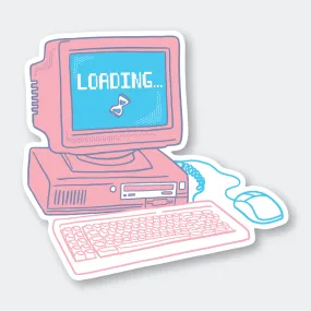 Loading Retro Computer Sticker