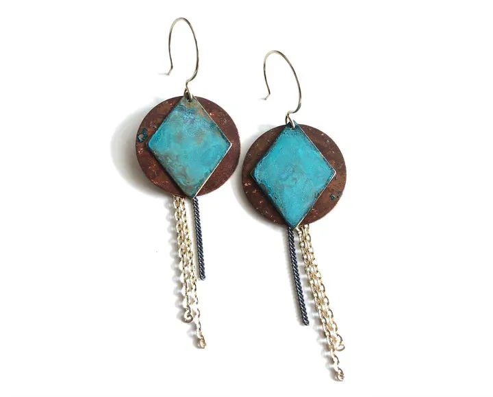 Lowery - Earrings - Maya Dangle (Sky Verdirgris) #E1836