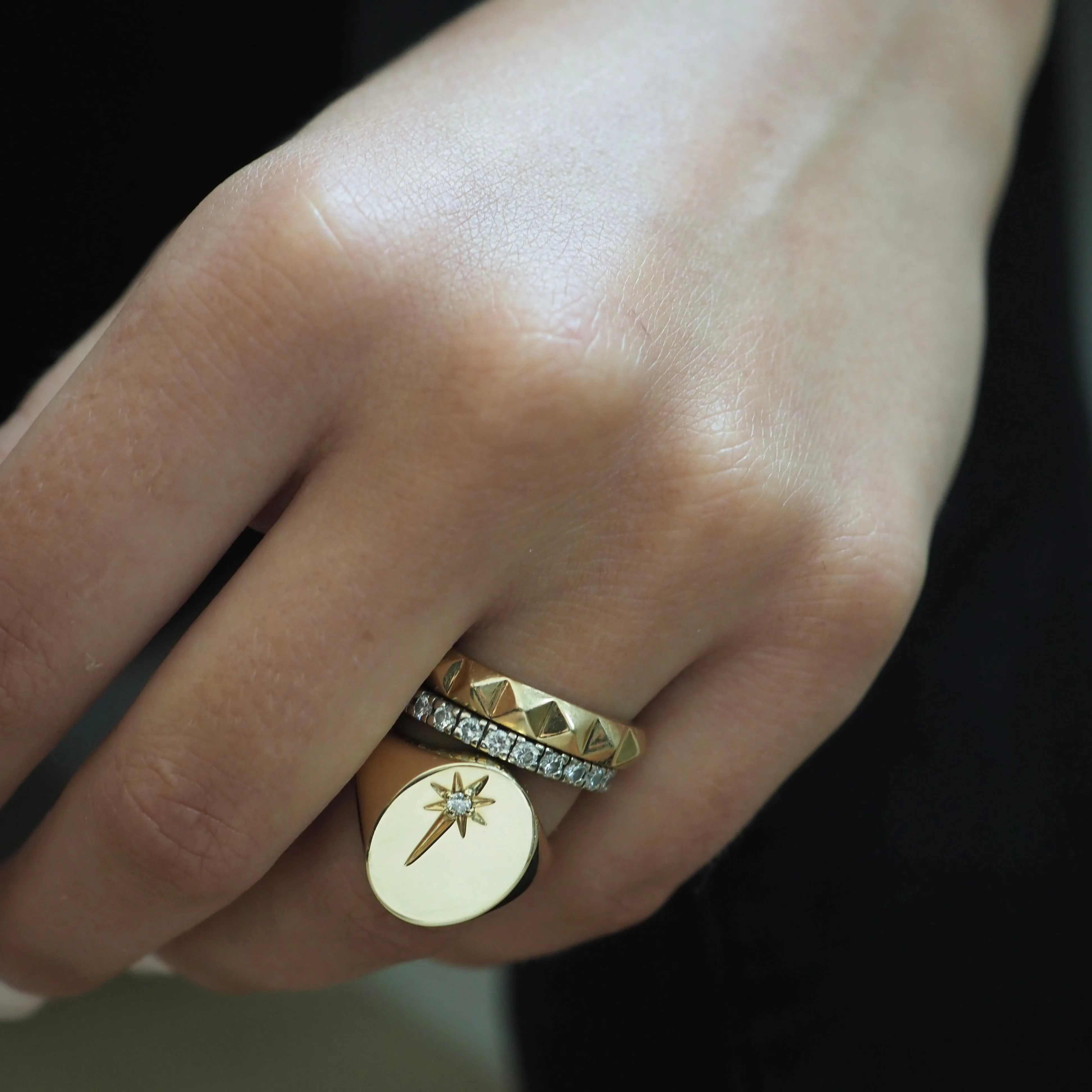 LUCIE GOLD PYRAMID RINGS