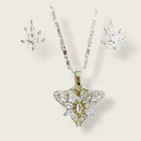 Marcia clear crystal 18k of gold plated set