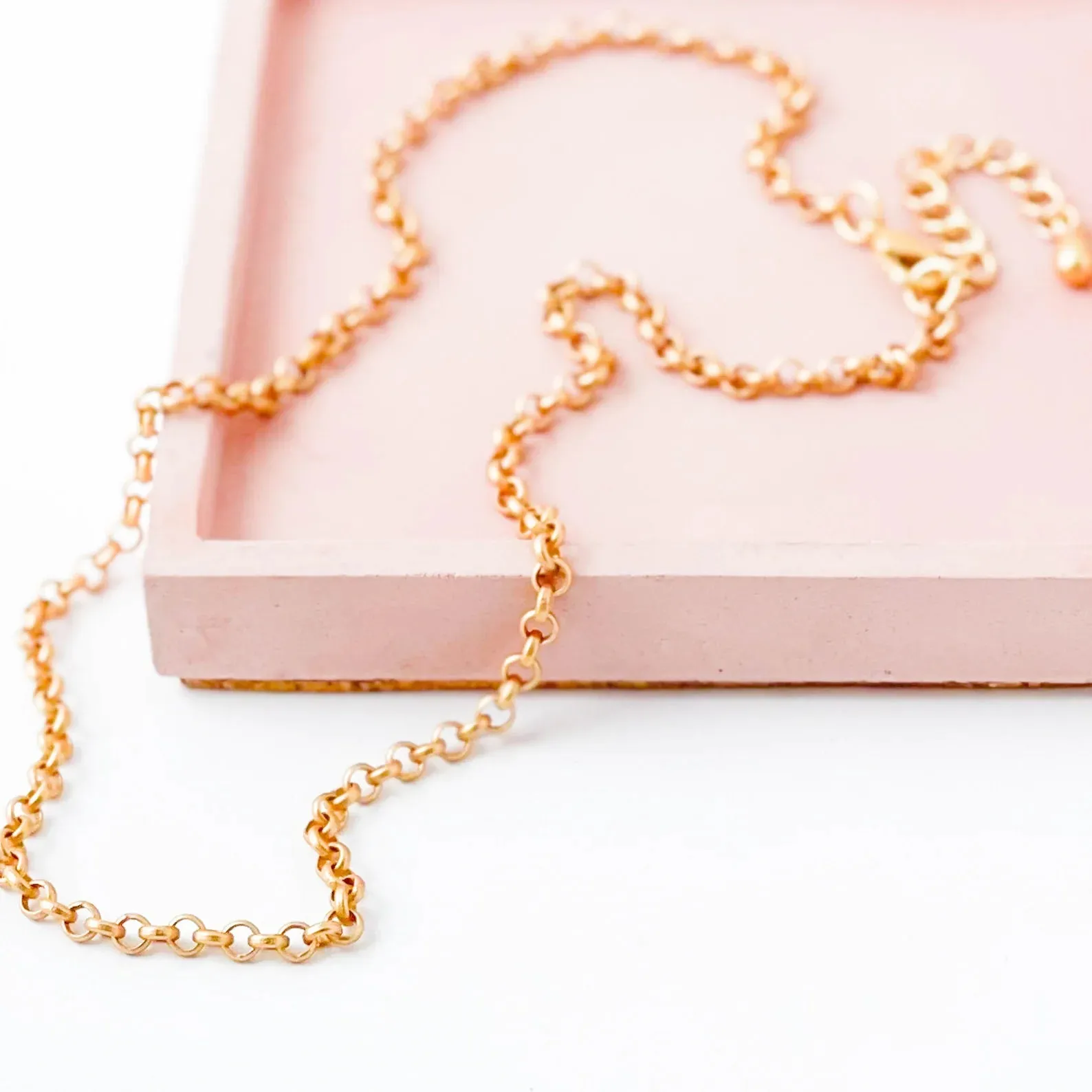 Matte Gold small Rolo Chain Necklace- WS