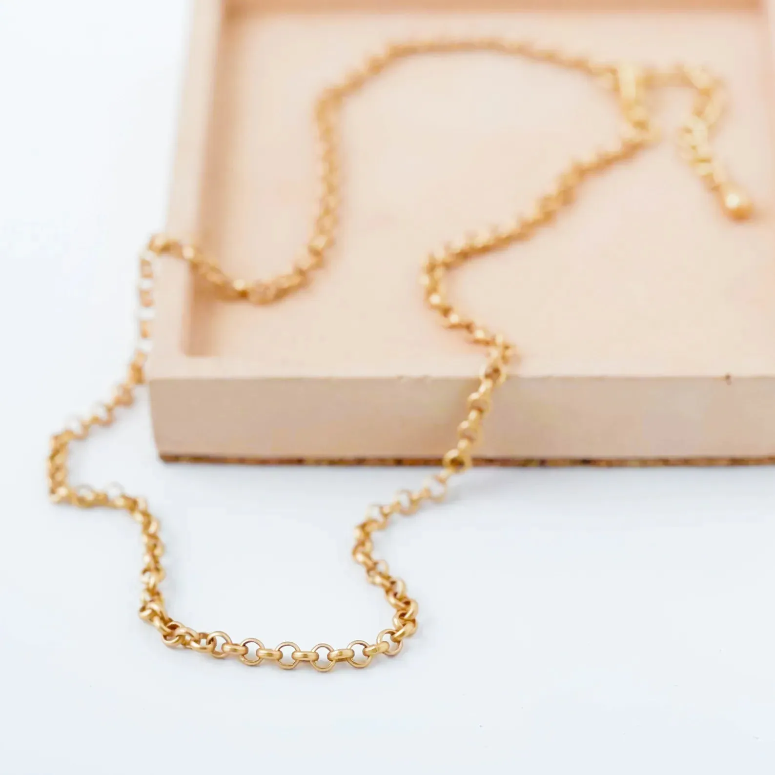 Matte Gold small Rolo Chain Necklace- WS