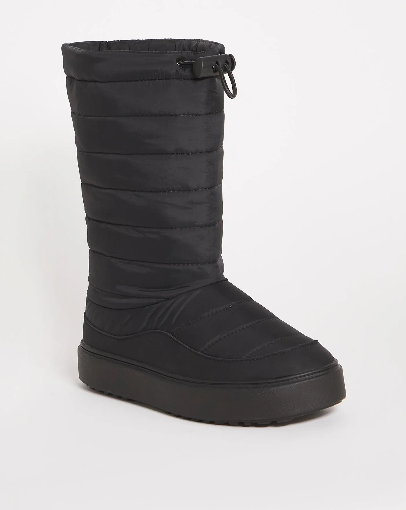 Medina Quilted Nylon Snow Boots Ex Wide Fit