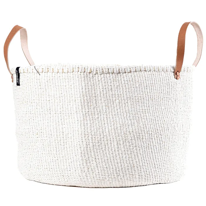 Mifuko Kiondo Floor Basket White With Handles XXL