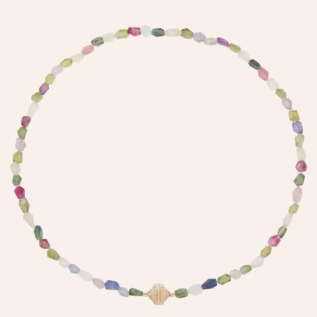 Multi-Colored Faceted Sapphire Necklace